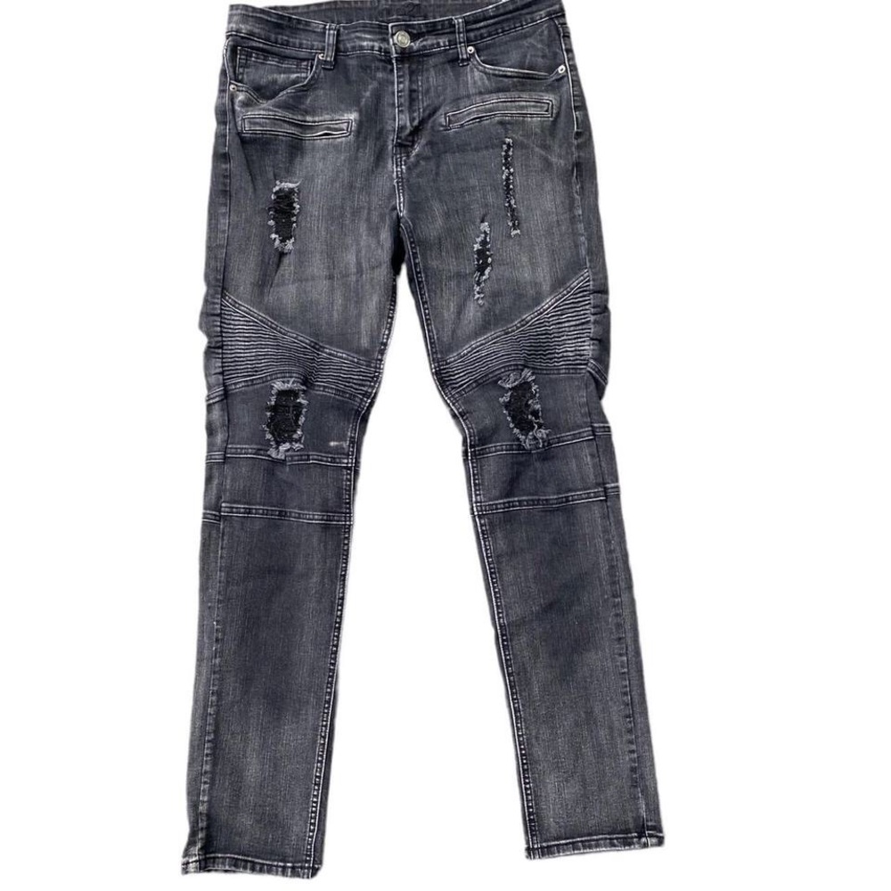 black biker jeans